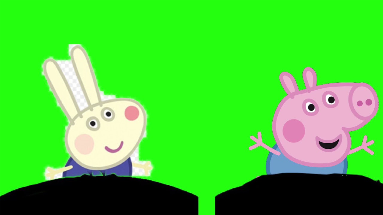 Richard Rabbit and George Pig Interrupt 5 Green Screen