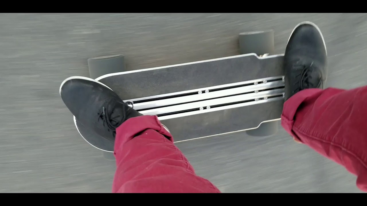 Riding the GoRide Pro Classic electric skateboard.