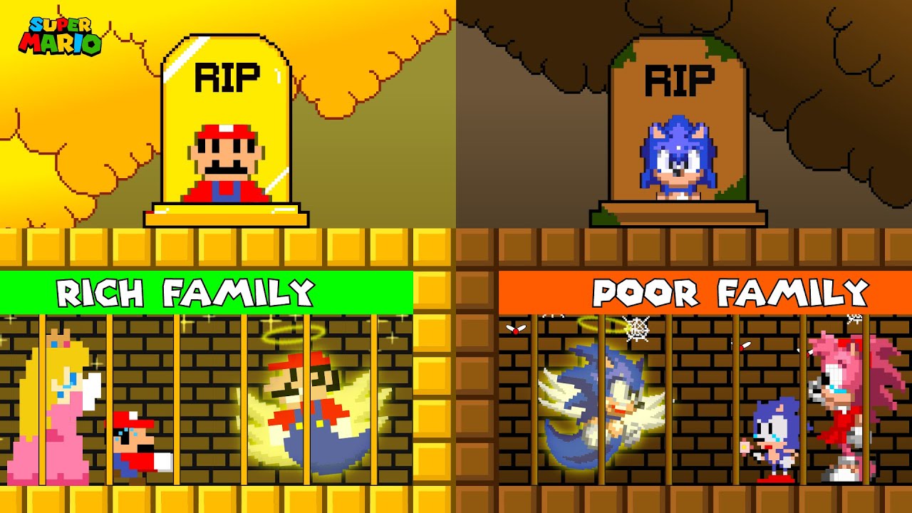 R.I.P Mario and Sonic in Poor vs Rich Dungeon - Poor to Rich Family Challenge