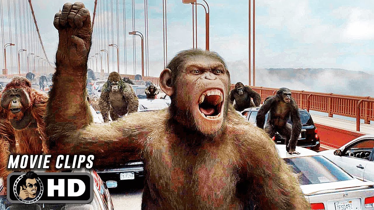 RISE OF THE PLANET OF THE APES CLIP COMPILATION (2011) Andy Serkis