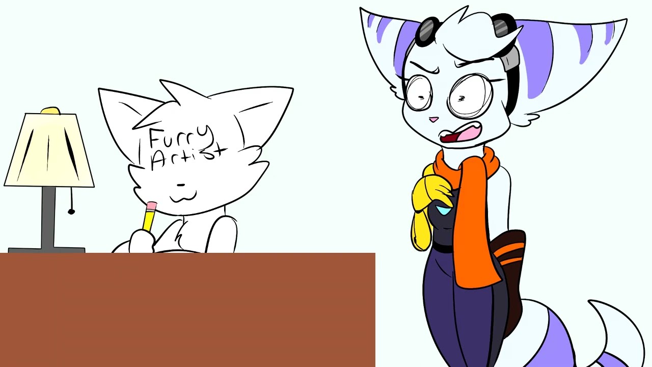 Rivet Lombax Girl 2 - WHATS THAT YOUR DRAWING) Meme HeadPhone Warning Animation Ranchet and Clank