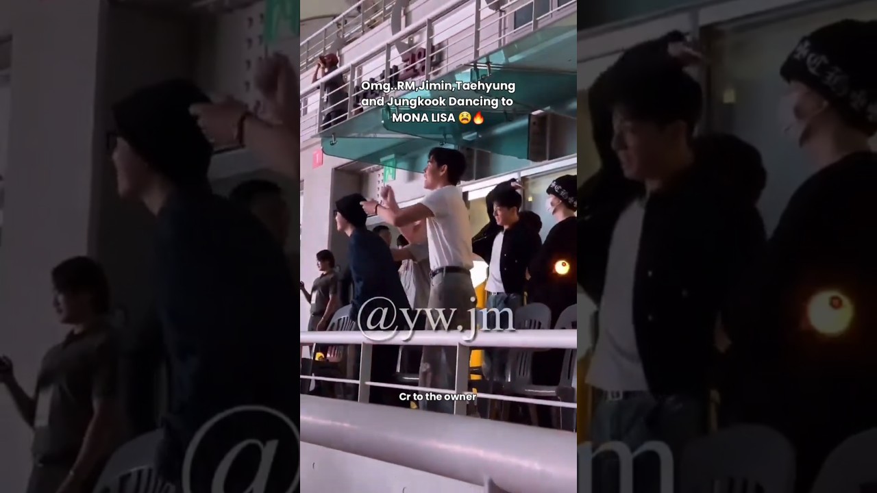 RM,JIMIN,TAEHYUNG & JUNGKOOK DANCING TO MONA LISA 🔥😫#bts bts at jhope concert today