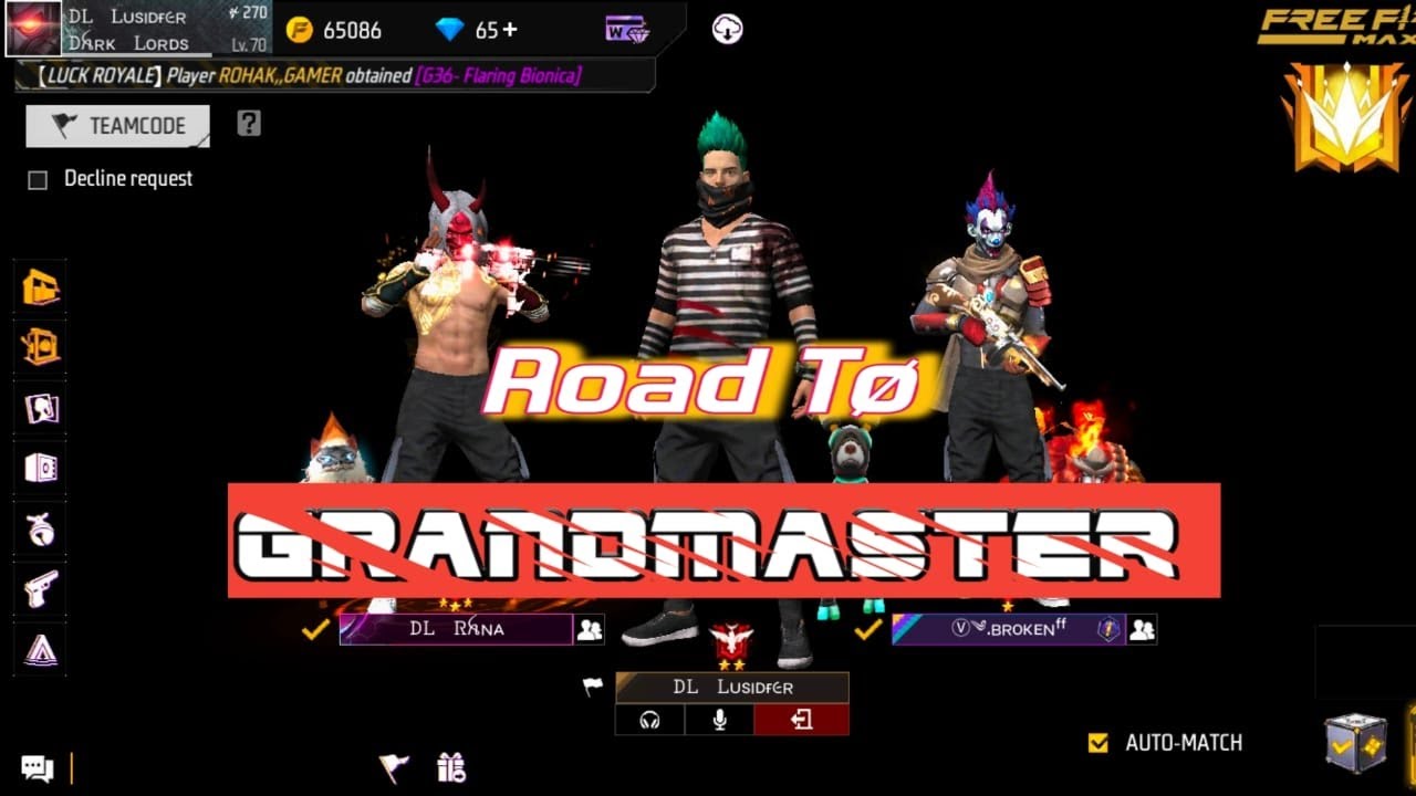 Road To Grandmaster | Kannadiga | come and join | #ffkannadalive