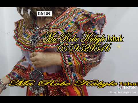 Robe kabyle gargari disponible en blanc et jaune