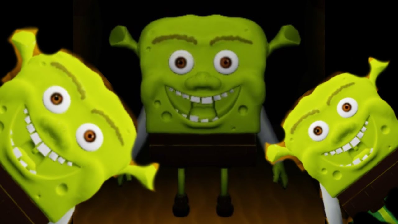Roblox Shrek in backrooms mutated Shrek SpongeBob Jumpscare test