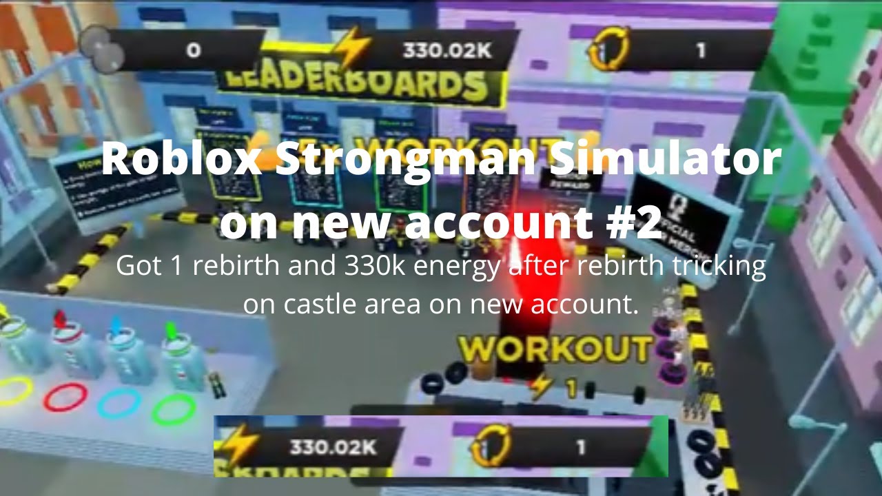 Roblox Strongman Simulator, playing on new account EP2 - FIRST REBIRTH!!!!