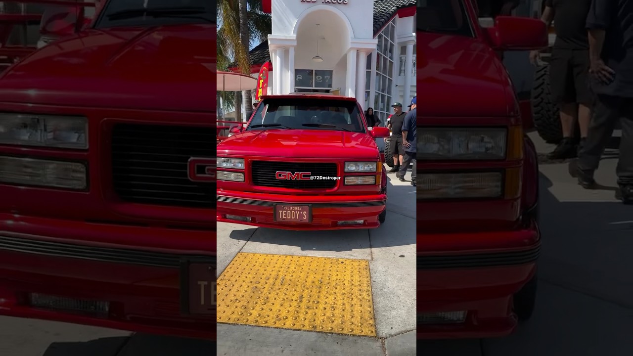 Roja y Chulada La 1990’s OBS Gmc Sierra Stepside 🌹 Con Rines Intros #1990s #obs #gmc #90s #obschevy