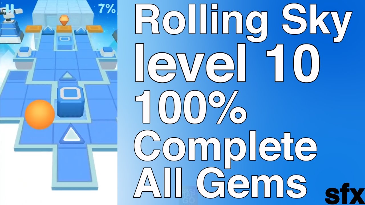 Rolling Sky Level 10 100% Complete All 20 gems