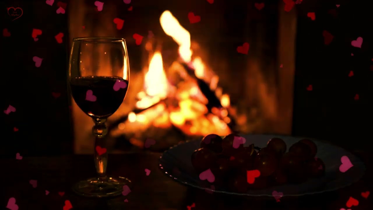 Romantic Music for Love Night❤️Crackling Fireplace & Love Making Music 3 Hours, Wine and Chill Music
