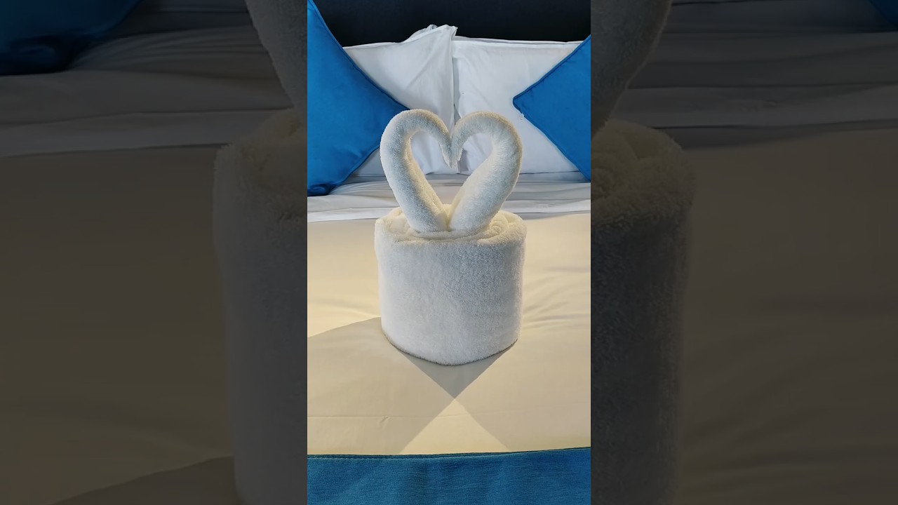 Romantic towel decoration ideas❤️ Towel art||origami#viralshort