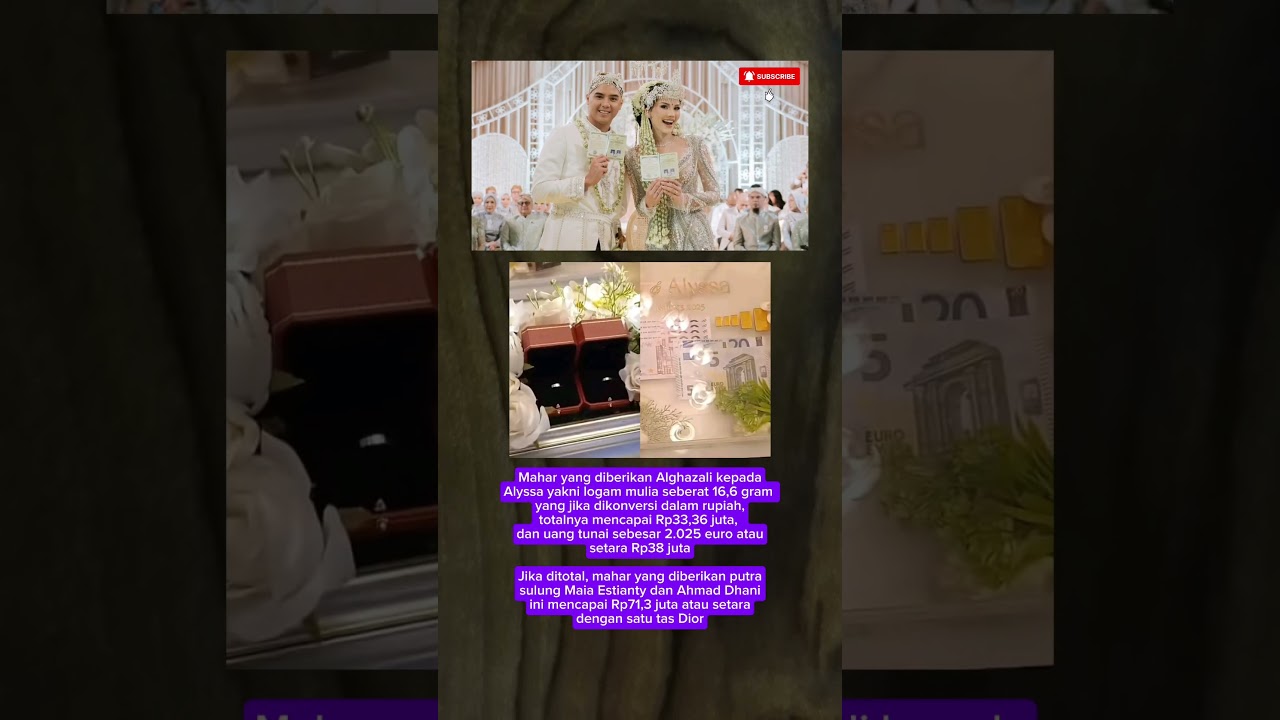 Romantis dan Mewah! Mahar Alghazali Jadi Sorotan #alghazali #maiaestianty #ahmaddhani #pernikahan