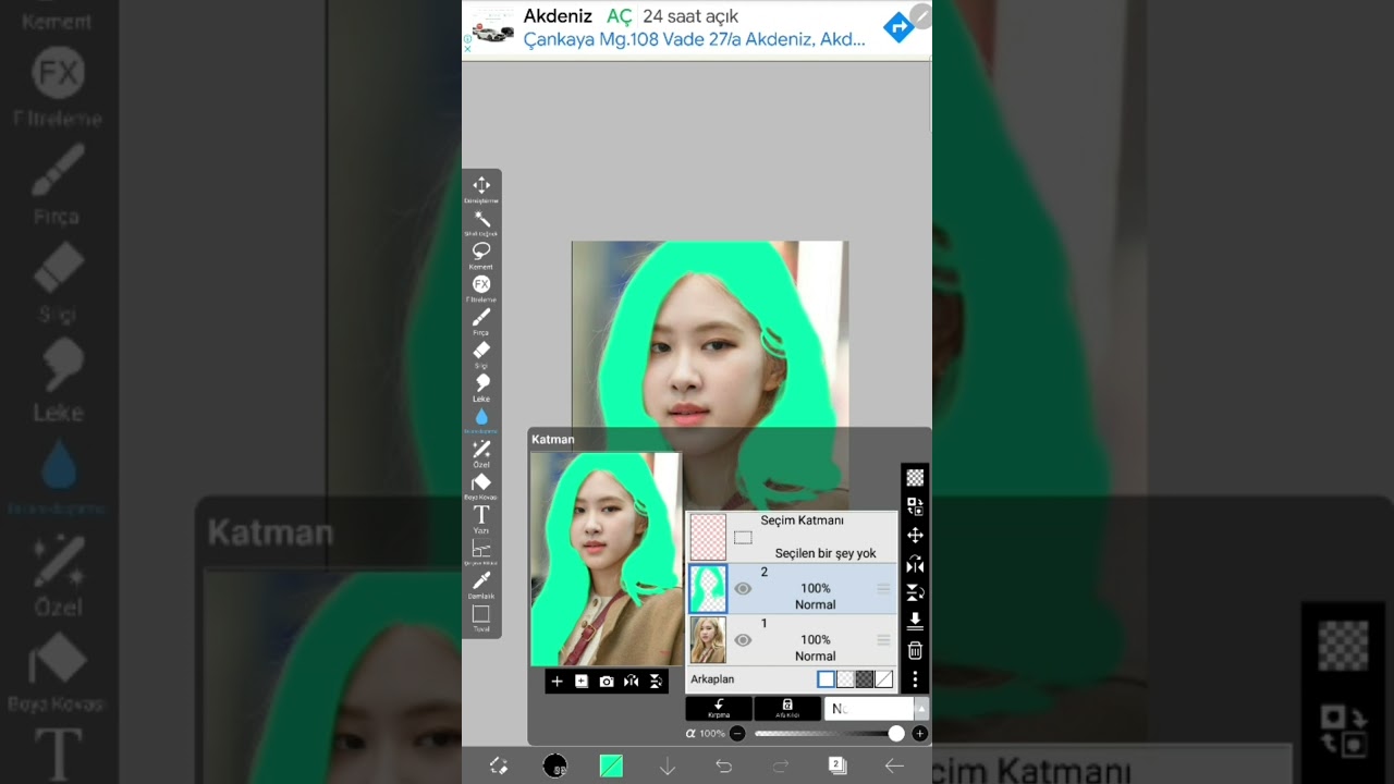 ROSÉ YEŞİL SAÇ BOYAMA