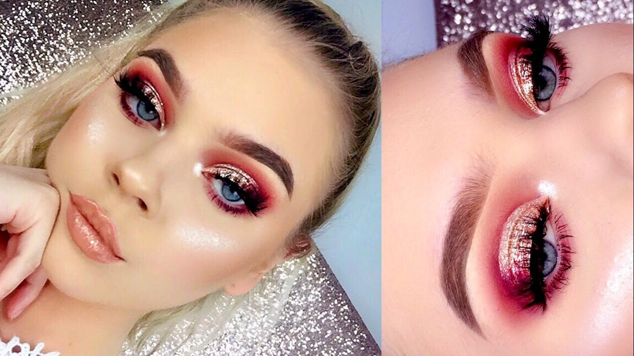 ROSE GOLD Glitter Makeup Tutorial | Tina Halada