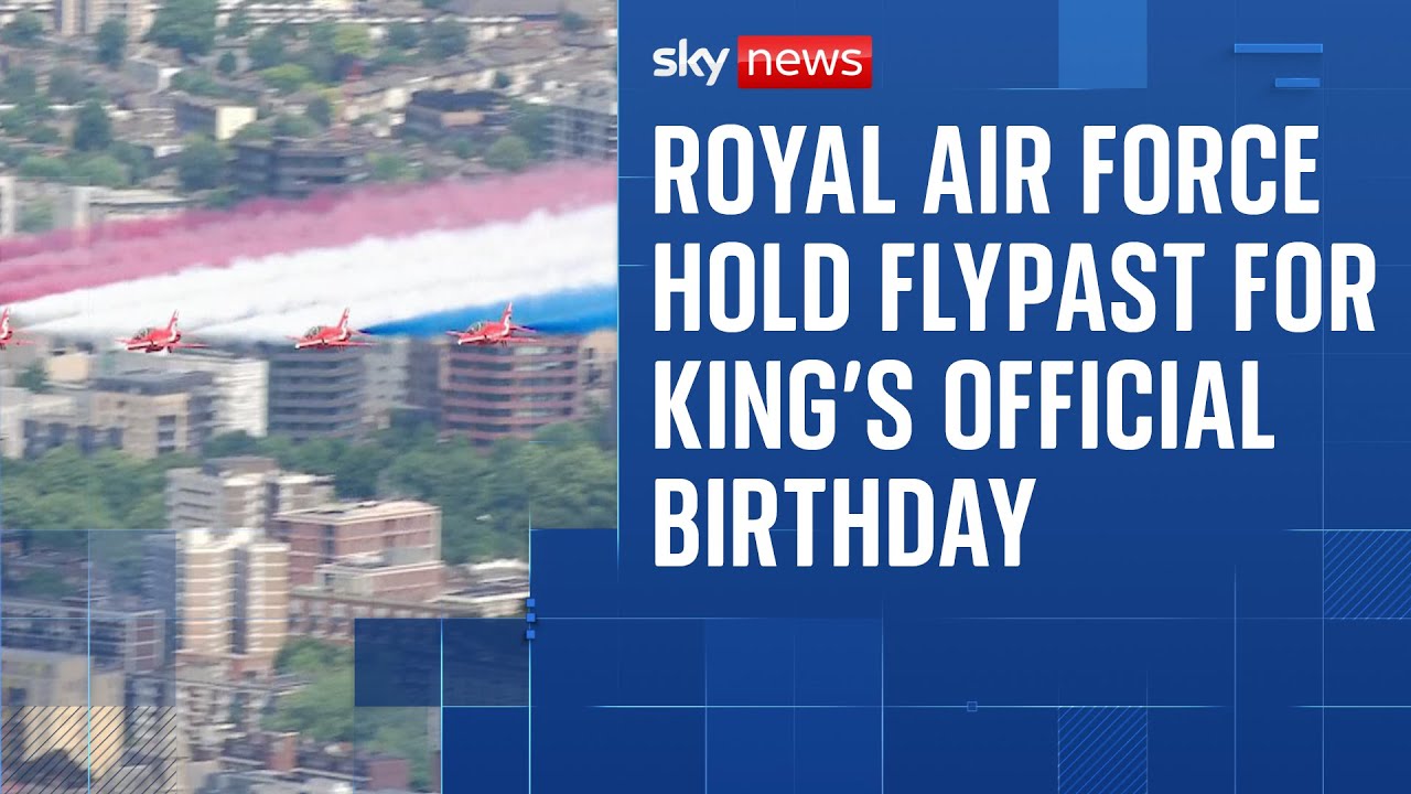 Royal Air Force hold flypast for King Charles' official birthday
