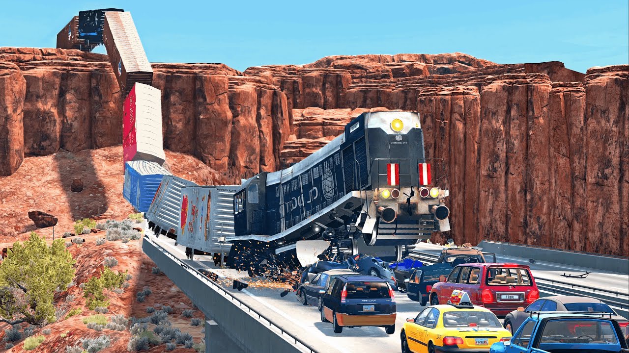 RUNAWAY HELL │ Epic Train Chase and Crash  -  BeamNG.drive