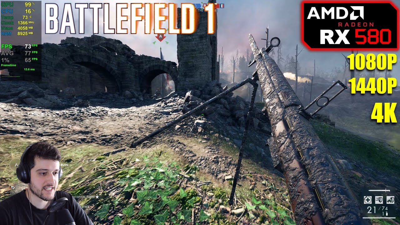 RX 580 | Battlefield 1 - 1080p, 1440p, 4K
