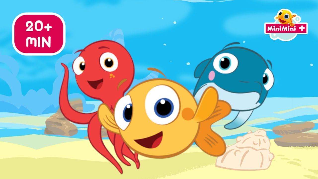 Rybka MiniMini poznaje morskich przyjaciół 🦐🦑🐙| MARATON BAJEK | bajki dla dzieci | MiniMini+
