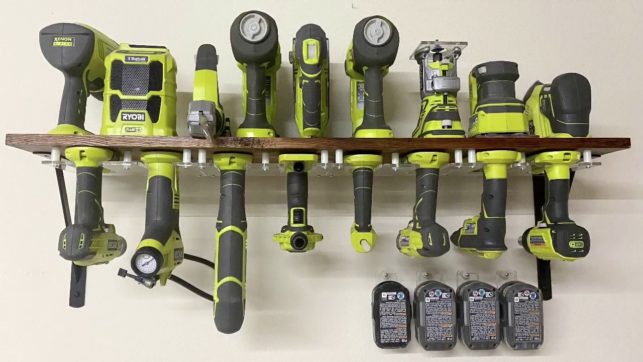Ryobi cordless tool storage brackets