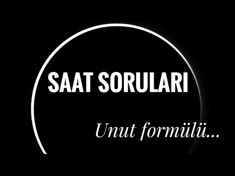SAAT SORULARI|😎UNUT FORMÜLÜ|TYT MATEMATİK