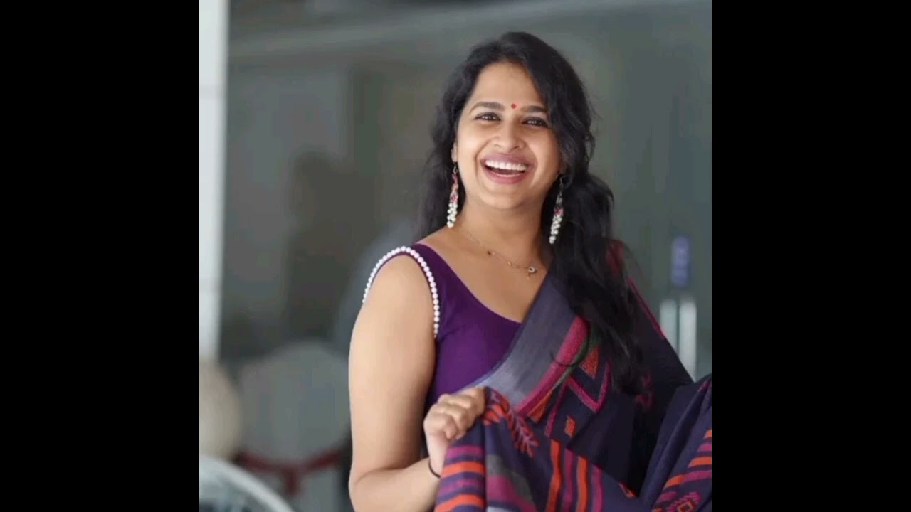 Sadhika venugopal cute look in saree#shorts