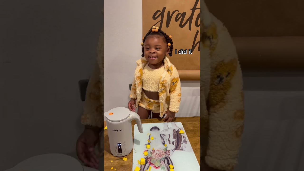 Sai making her own smoothie “I did it” “Yayy” 🥹 #shorts