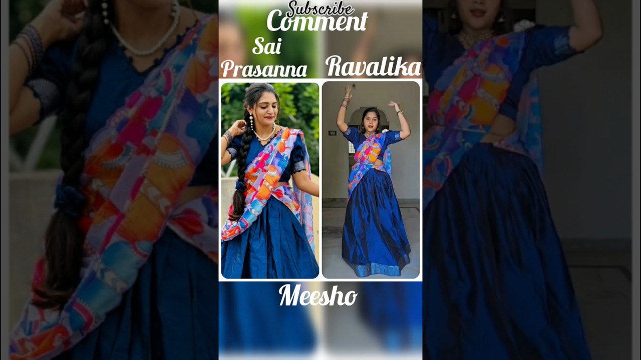 Sai V/s Ravalika Trendy half sarees in #meesho #meeshohaul #shorts #ytshorts #subscribe #viralvideo