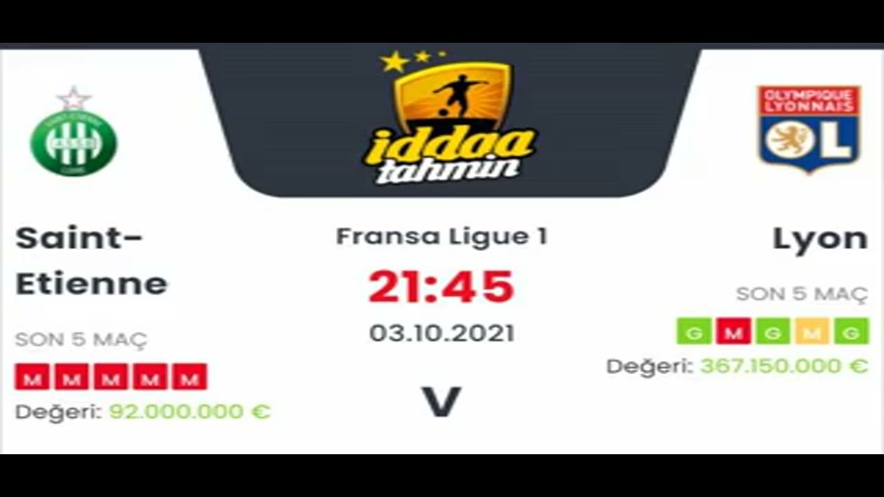 Saint Etienne Lyon İddaa Tahminleri 3 Ekim 2021 #iddaa