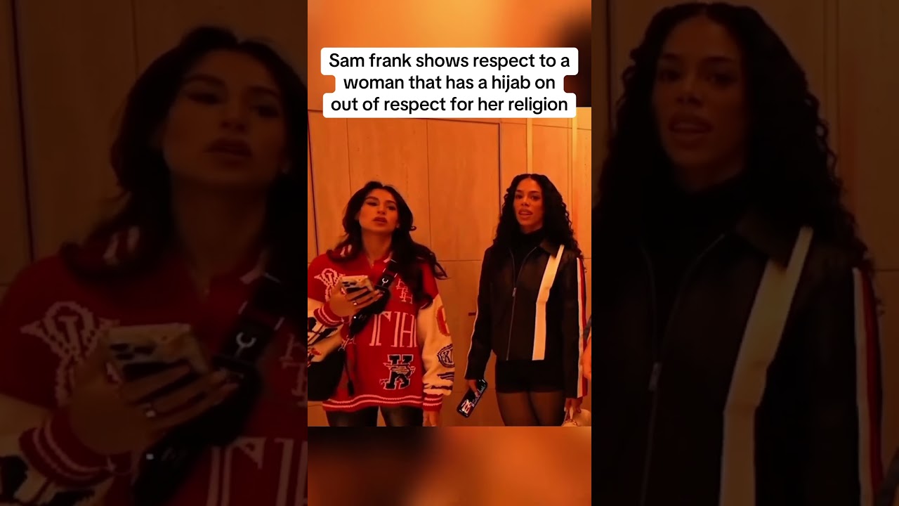 Sam frank shows respect to a woman that has a hijab on out of respect for her religion #samfrank