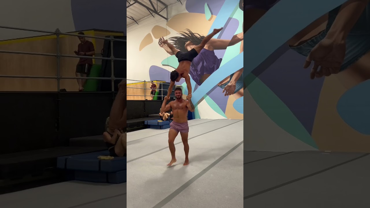 Same size beach towel! #acrobatics #acro #shorts