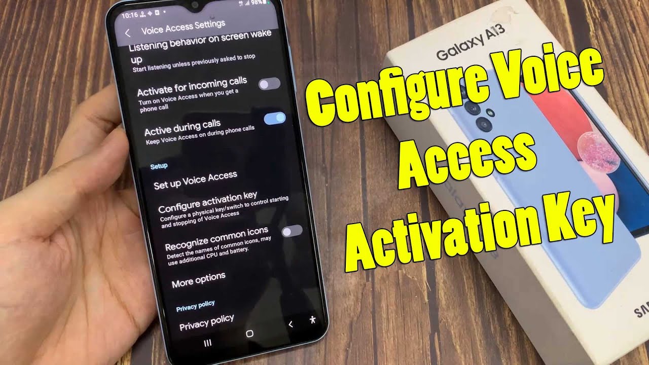 Samsung Galaxy A13: How to Configure Voice Access Activation Key