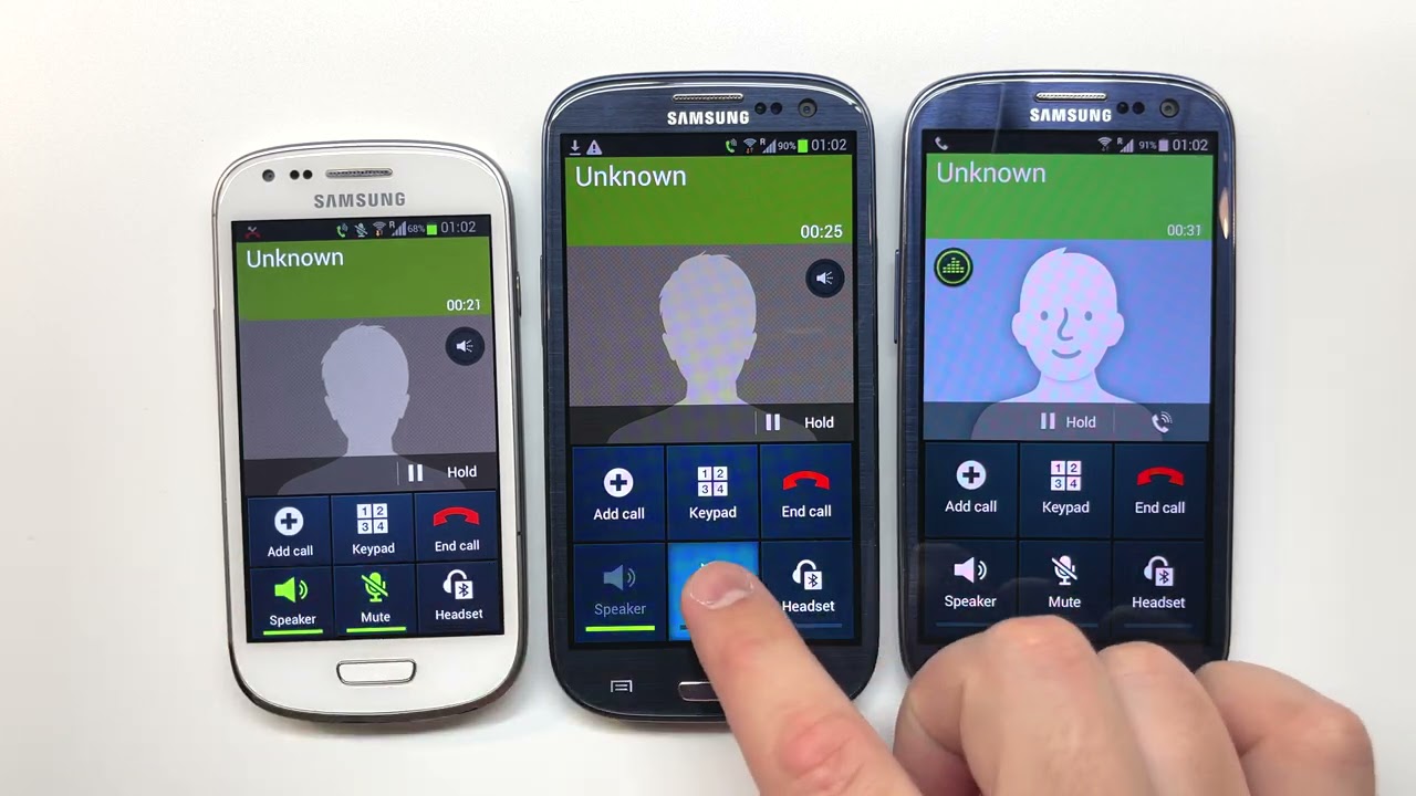Samsung S3 Mini vs S3 vs S3 Neo Incoming Call Over the Horizon at the Same Time + Boot Animation