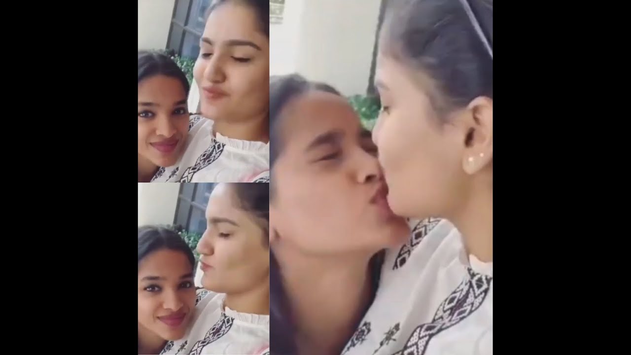 Saniya Iyappan hot lipkiss | kissing | smooching with friend | lesbian