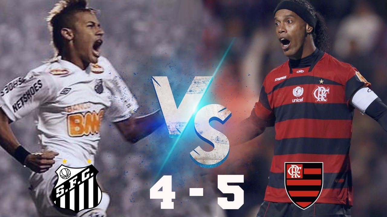 Santos vs Flamengo 4-5 NEYMAR vs RONALDINHO Brasileirao 2011