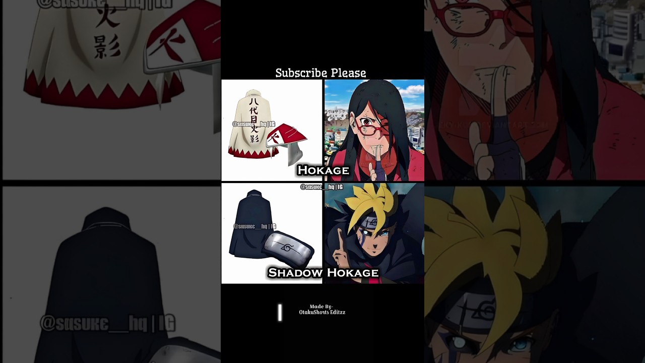 Sarada as Hokage 🔥 Boruto as Shadow Hokage ⚡ #naruto #anime #shorts #boruto #sarada #hokage