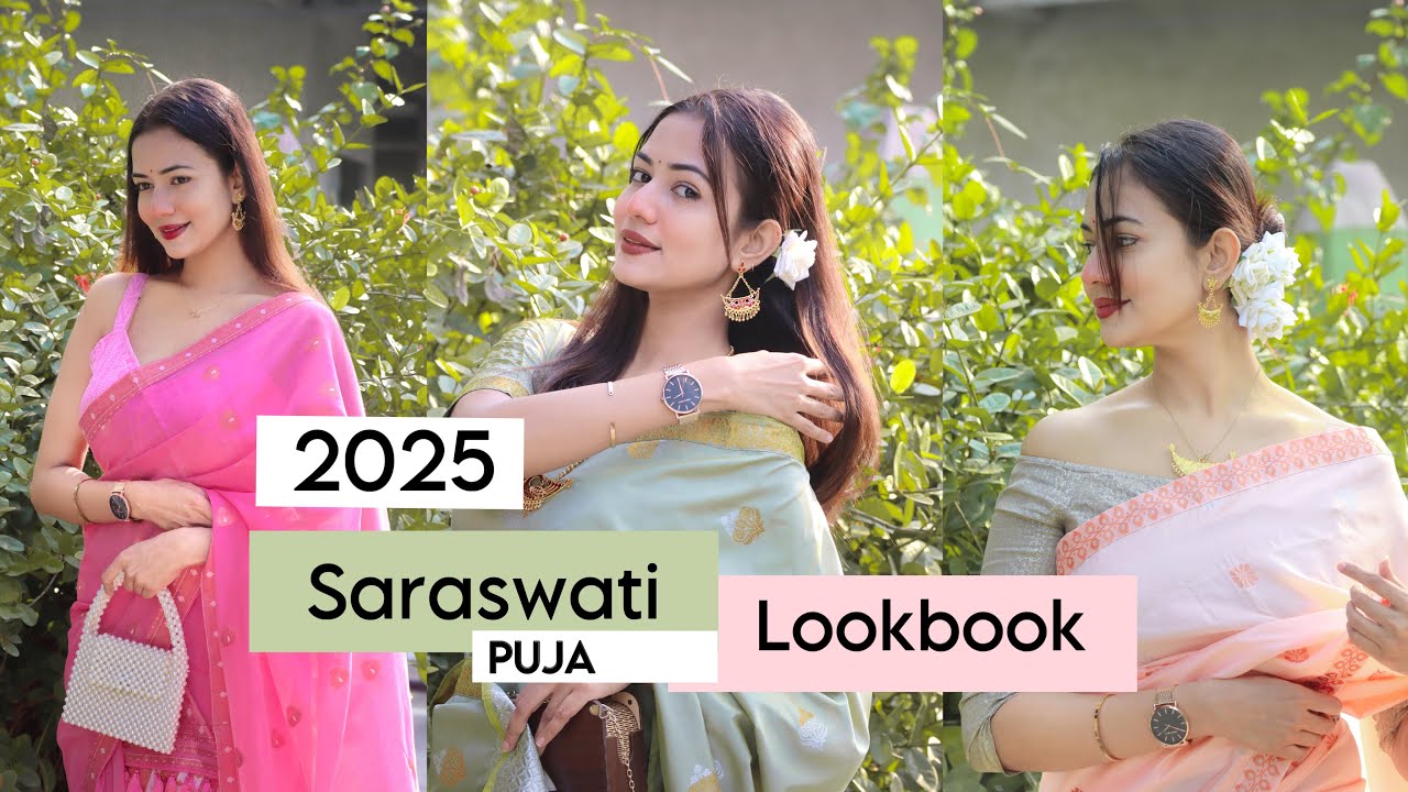 Saraswati Puja Lookbook 2025| *Meesho* Mekhela Sador Collection | Charchita Sarma