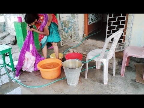Saree Lover 🥻 Peticoat Tuck/🥰 Heavy Blanket washing By 💪/😍Atma Santi kr khao ❤️