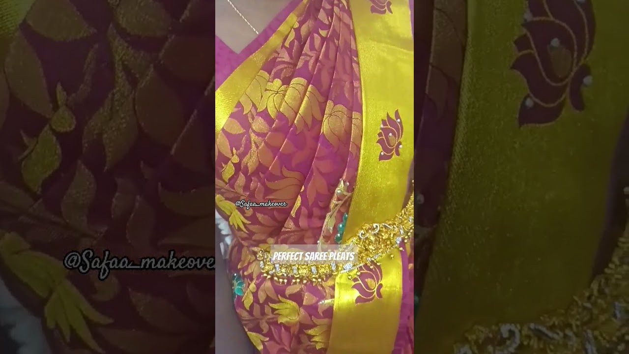 Saree Pre -Pleating #saree #pleats #makeup #chrompet #hasthinapuram Safaa Beauty parlour