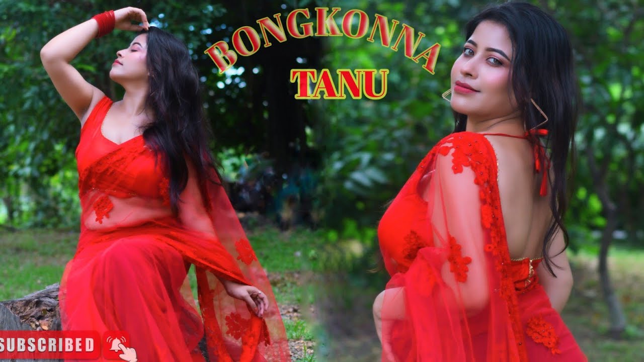 Saree Shoot BONGKONNA || TANU || With Red Shiffon Net Saree (episode--38) Saree love/sareelover/