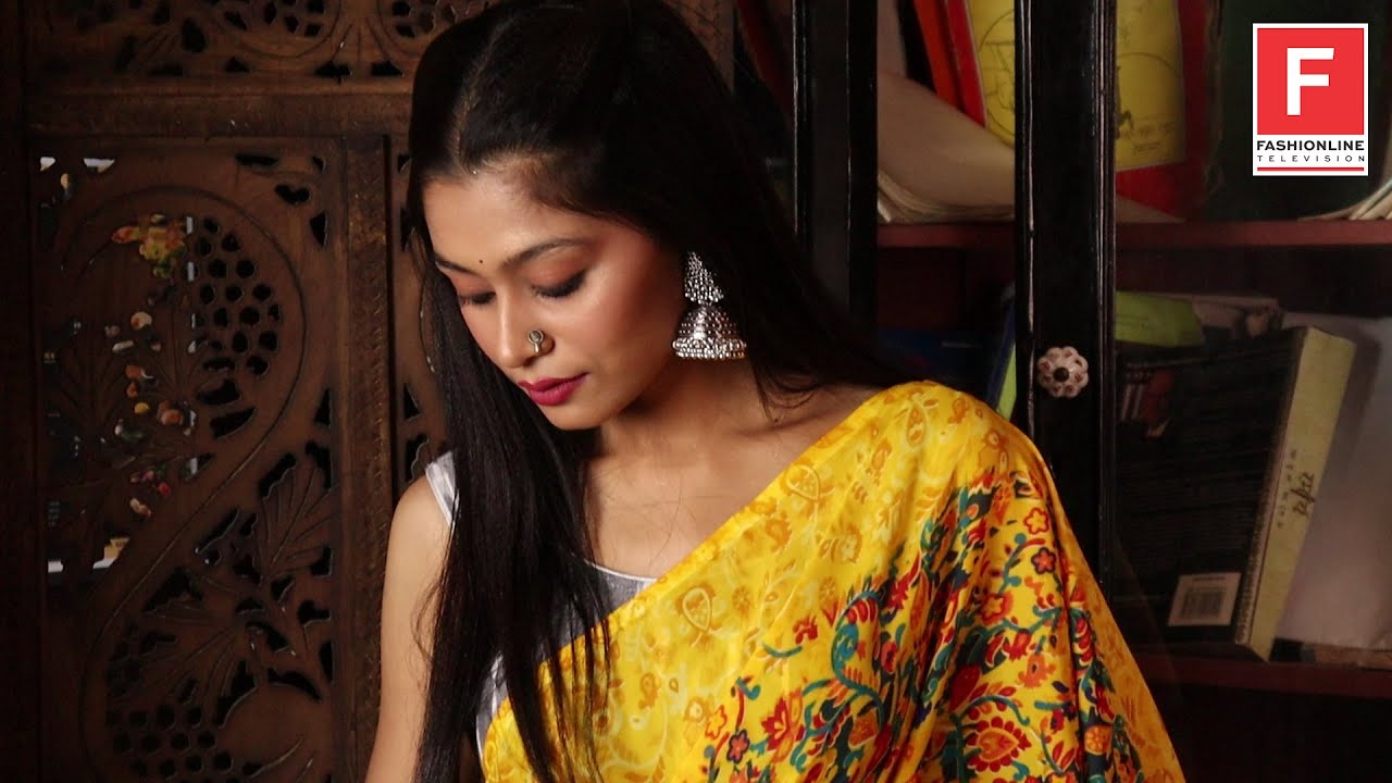 Saree Shoot I Bristi I Yellow Chiffon saree I Fashionline Television