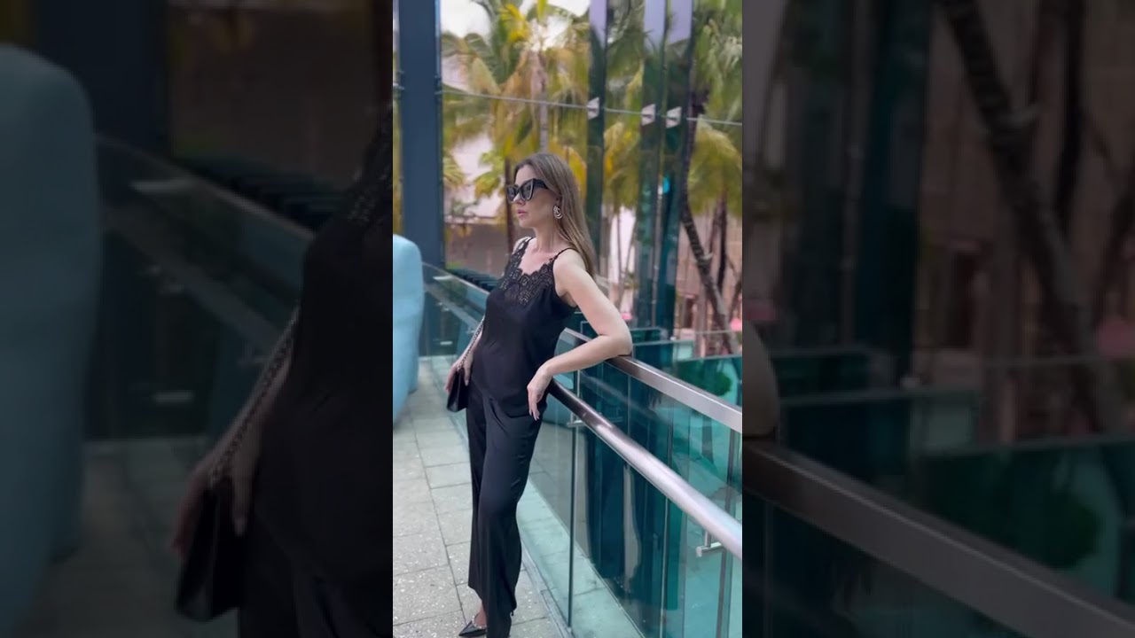 Satin Pajamas with Heels — A Stylish Evening by Effetto @EffettoLingerie #streetstyle #satin