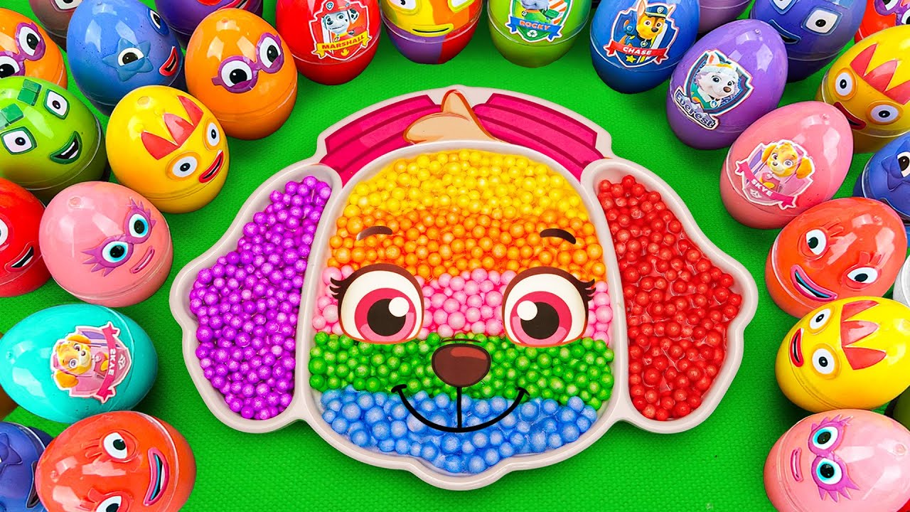 Satisfying ASMR | Make Rainbow PAW Patrol Bathtub by Mix Floam SLIME in Rainbow Eggs CLAY Coloring