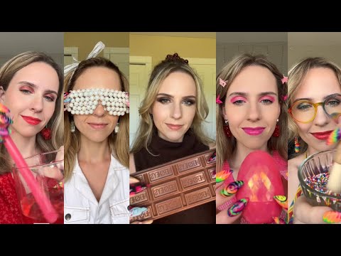 Satisfying Color Coordinated ASMR Makeup ❤️🧡💛💚💙💜💗🤍🤎🖤 (W Layered Sounds for Lots of Tingles)