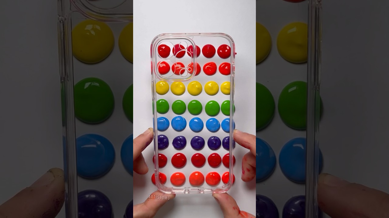 Satisfying Phone Case with Rainbow Colors! 🌈 #visualart #art #diy