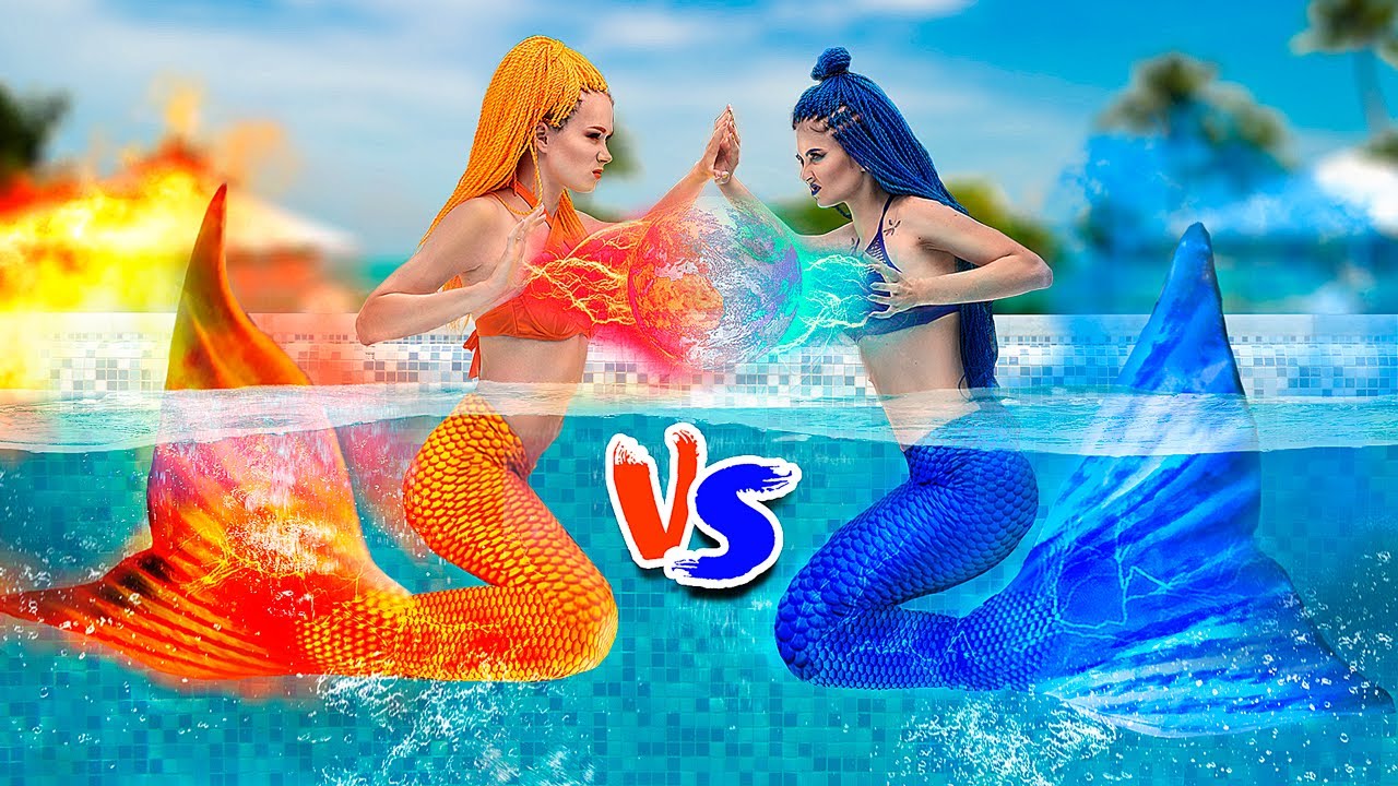 Sıcak vs Soğuk Yarışması / Alevler Üzerindeki Deniz kızı vs Buz Gibi Deniz Kızı