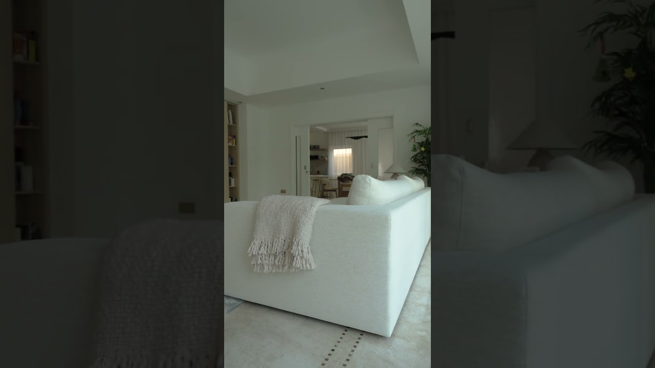 Scandinavian Style Sofa & Micro Cement Coffee Table | Elegant Living Room Furniture in Dubai