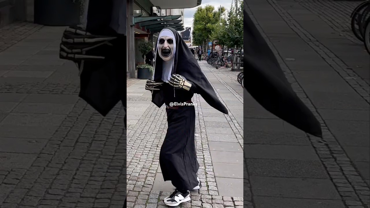 Scaring Girls in the City with a Nun Mask – Insane Reactions!