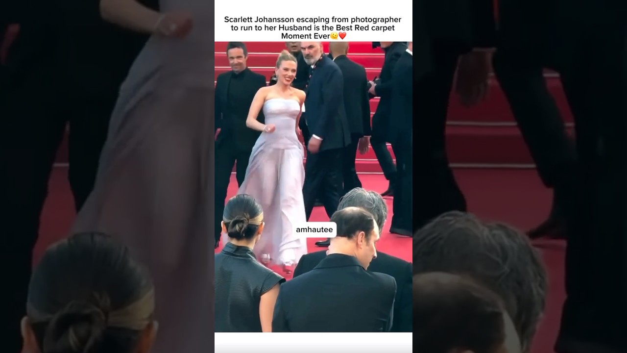 Scarlett johansson Escaping From Photographer to Run her Husband❤️🥹 #cannes #ytshortvideo #model