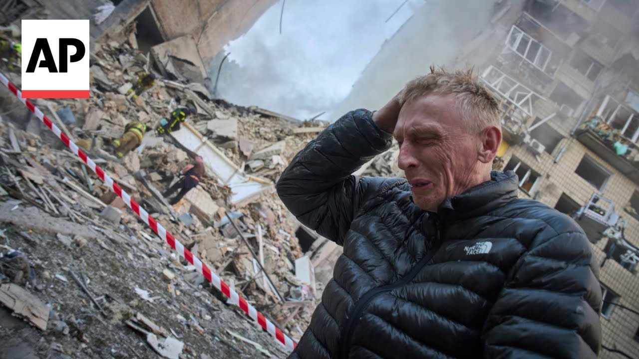 Scenes in Kyiv as residential buildings hit during Russia attack on Ukraine