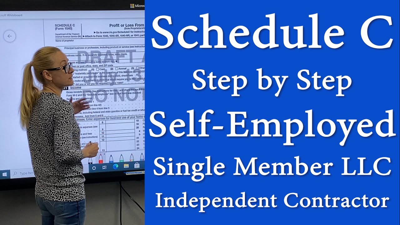 Schedule C Form 1040 Sole proprietor, independent contractor, LLC.  How to fill out form Schedule C.