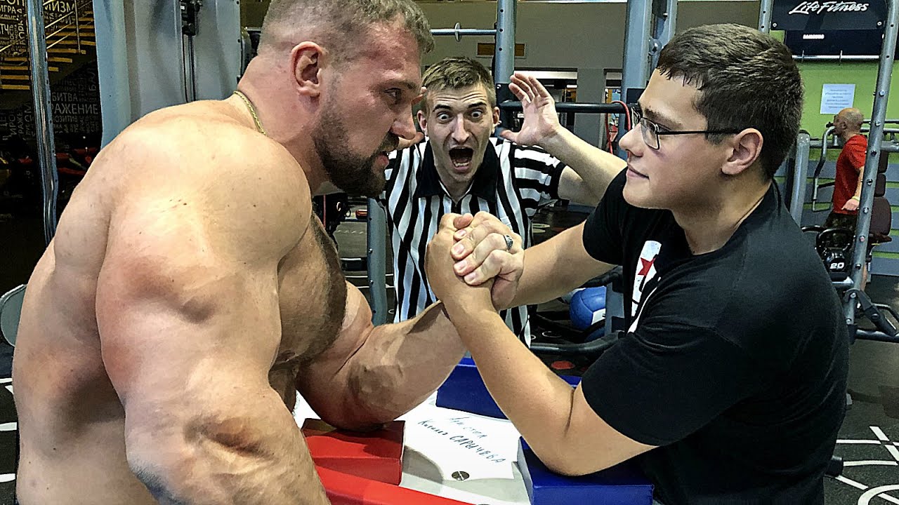 SCHOOLBOY VS RUSSIAN GIANT KIRILL SARYCHEV | ARM WRESTLING